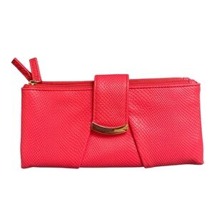 Coral Red Textured Clutch